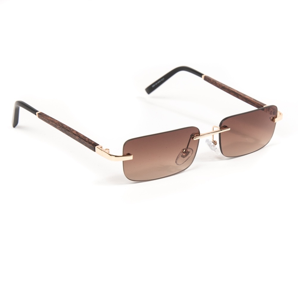 Mens Gold Brown Tint Hip Hop Fashion Sunglasses